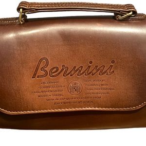 Vintage and Rare Gianni Bernini Small Brown Leather Purse bag